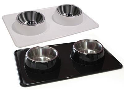 Black and White Cat Bowl Tray